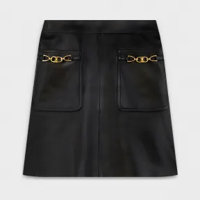 思琳/Celine 女士 柔软小羊皮短裙 2H131656E.38NO