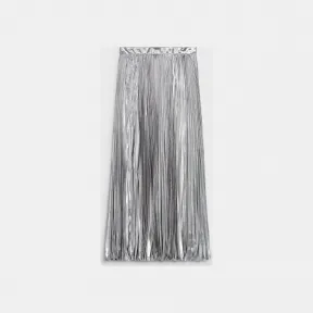 思琳/Celine 女士 褶襇混丝中长裙 - 银色 2J369851O.06AG