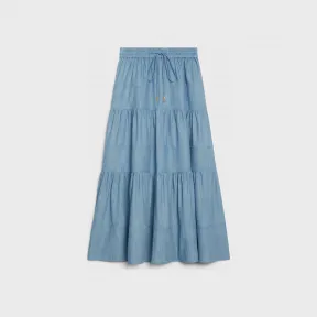 思琳/Celine 女士 水洗青年布草原裙 - 海军蓝 / 牛仔蓝 2J377310P.07EN