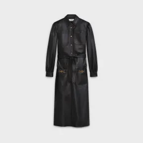 思琳/Celine 女士 小羊皮缩褶连衣裙 2L054276D.38NO