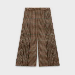 思琳/Celine 女士 千鸟格图案羊毛法兰绒褶裥短裙裤 2P234923G.19BR