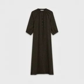 思琳/Celine 女士 chaîne triomphe印花真丝排扣中长款连衣裙 2R091378H.31SD