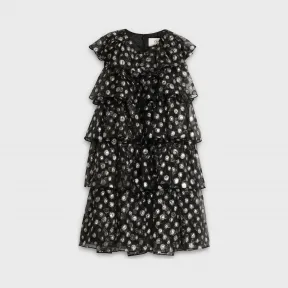 思琳/Celine 女士 欧根纱无袖短款褶裥连衣裙 2R211850C.36SB