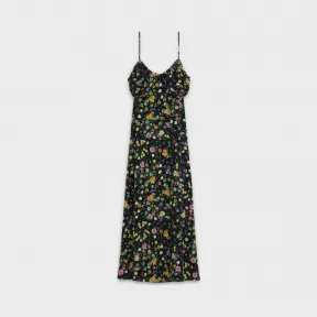 思琳/Celine 女士 花朵印花乔其纱围巾细节长款“内衣式”连衣裙 2R389306F.38PG