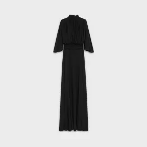 思琳/Celine 女士 真丝乔其纱垂褶长款连衣裙 2R518856C.38NO