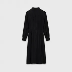 思琳/Celine 女士 条纹卢勒克斯织物真丝乔其纱尖领流线型连衣裙 2R573863E.38NO