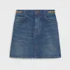 思琳/Celine 女士 DARK UNION水洗色牛仔短裙 2S206365M.07DU.24