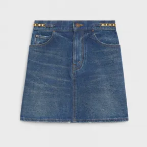 思琳/Celine 女士 DARK UNION水洗色牛仔短裙 2S206365M.07DU.24