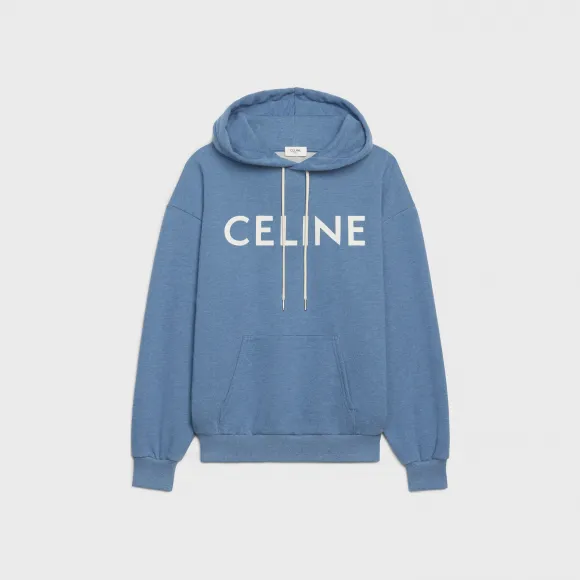 思琳/Celine 女士 CELINE棉质抓毛宽松连帽衫 - 蓝色 / 米白色 2Y369670Q.07BW
