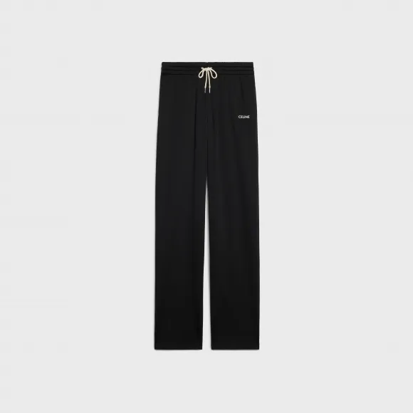 思琳/Celine 女士 双面平织布慢跑裤 - 黝黑色 / 纯白色 2Z137121O.38AW