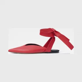 思琳/Celine  Soft V Neck绑带V口Nappa小羊皮平底鞋 321883LSVC.27BR