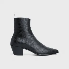 思琳/Celine 男士 Celine Jacno WHIPS 印花小牛皮拉链靴子 - 黑色 340603591C.38NO