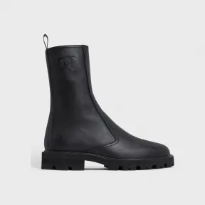 思琳/Celine 女士 小牛皮Margaret拉链中筒靴 - 黝黑色 343773554C.38NO