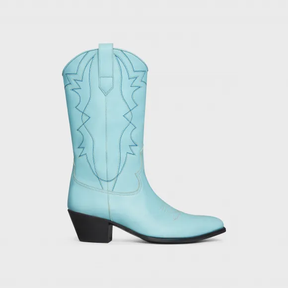 思琳/Celine CELINE WESTERN亮泽牛皮革高筒靴 346073579C.07BU.39