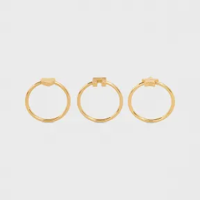 思琳/Celine 女士  SEPARABLES金色饰面黄铜凯旋门戒指3枚套装 460HY6BRA.35OR.50