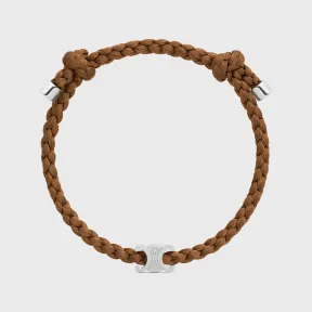 思琳/Celine 男士 TRIOMPHE BEACH桑蚕丝和铑银色饰面黄铜手链 460NI2SIB.04TS.TU