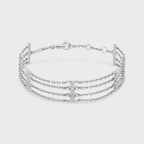 思琳/Celine TRIOMPHE MULTI铑银色饰面黄铜手链 460PF6BRA.36SI