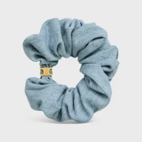 思琳/Celine 棉质牛仔布和金色饰面黄铜发圈 460PR2BCO.33GE