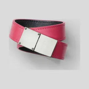 思琳/Celine  Classic气泡粉抛光小牛皮和金色黄铜双环手镯 46I153BOB.32BU