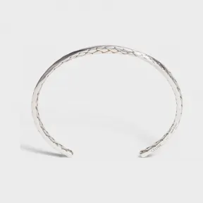 思琳/Celine 女士 Celine复古银色饰面黄铜动物扭花手镯 46N186BRA.36VS