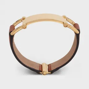 思琳/Celine 女士 CELINE Plaque 小牛皮和金色饰面黄铜手镯 46R033BAC.03TG