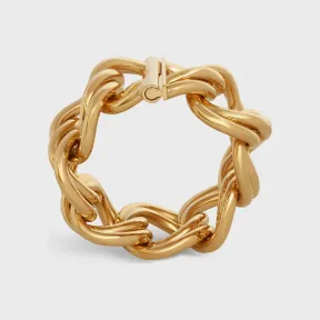 思琳/Celine 女士 Gourmette Celine 金色饰面黄铜双链手链 - 金色 46T496BRA.35OR