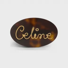 思琳/Celine CELINE Cursive 金色饰面黄铜、醋酸酯和铁合金材质发夹 46W426SBA.35GW