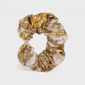 思琳/Celine 女士 Scrunchy Celine 金色饰面和缎面黄铜手链 - 金色 / 奶油色 46W982BSA.01GM
