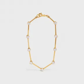 思琳/Celine 女士 金色饰面和水晶黄铜雪尼尔 Celine 手链 - 金色 46Y106BZI.35OR