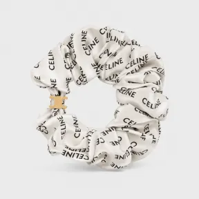 思琳/Celine 女士 CELINE RAYURE金色饰面黄铜和黑色桑蚕丝CELINE字样发带 - 黝黑色/金色饰面 46Y352SIB.35OB