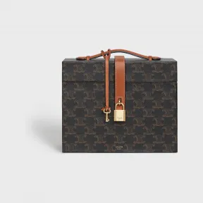 思琳/Celine 女士 Triomphe帆布及天然小牛皮香水盒，可装3瓶200毫升香水 - 黄褐色 4M0202AB5.04LU