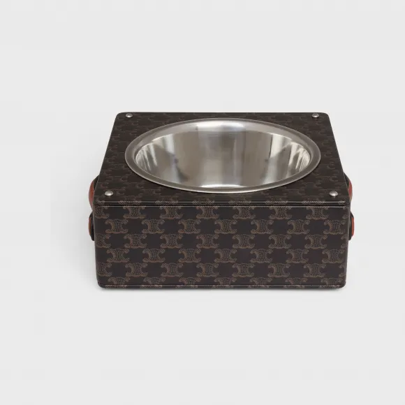 思琳/Celine 女士 标志印花柔软羊皮革和牛皮革单个狗粮碗 4M1443DAL.04LI