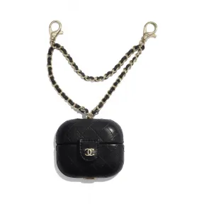 香奈儿/Chanel AirPods Pro耳机套  羊皮革与金色金属  黑 AP1829-B04378-94305