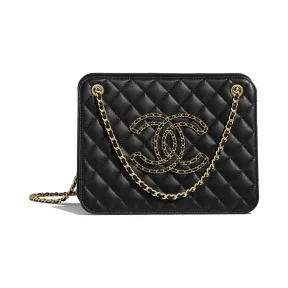 香奈儿/Chanel 风琴包  小牛皮与金色金属  黑 AS1751-B03538-94305