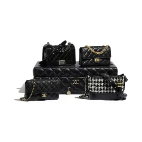 香奈儿/Chanel 四只迷你手袋组合  小羊皮、小牛皮、斜纹软呢、金色金属、银色金属与钌色金属  黑 AS1949-B03438-94305