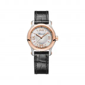 萧邦/Chopard Happy Diamonds系列 自动机械机芯 18k玫瑰金/精钢 女表 278573-6001