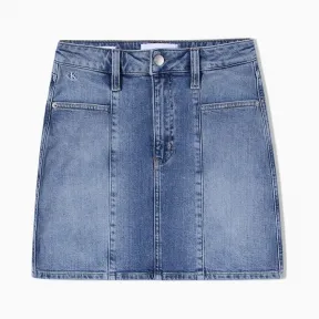 卡尔文·克莱恩/Calvin Klein Calvin Klein 女士Logo牛仔短裙-牛仔休闲系列