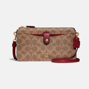 蔻驰/Coach 拼色经典标志帆布NOA POP-UP信使包 37458_B4PEQ