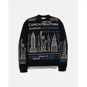 蔻驰/Coach CITYSCAPE水手领运动衫 C1964-BLC-XXL