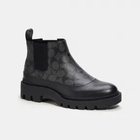 蔻驰/Coach Citysole 签名帆布切尔西靴 CN346-BLK-10.5D