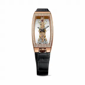 昆仑/Corum 钱币腕表 系列 3N 18Kt黄金，表冠镶1颗VS净度/G至H色钻石（0.17克拉），双面防眩水晶玻璃表镜，3N 22Kt黄金“双鹰”钱币表背 自动机械机芯 B113-00824–113.102.85-00010000
