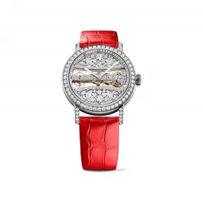 昆仑/Corum 43毫米金桥圆形腕表 系列 5N 18Kt玫瑰金，水晶玻璃表壳中层，双面防眩水晶玻璃表镜，水晶玻璃表背，镶84颗VVS净度/H色/双翻钻，2.14克拉 手动机械机芯 B113-03651