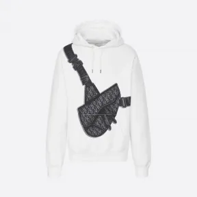 迪奥/Dior 白色棉质马鞍包印花连帽衫 013J605N0531-C088