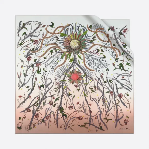 迪奥/Dior 粉色桑蚕丝斜纹 Dior Jardin De L'aube 方巾 02JAA090I604-C415