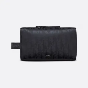 迪奥/Dior Dior Lingot 洗漱包 黑色科技面料 Oblique Mirage 印花 2ADCA418SWC_H00N_TU