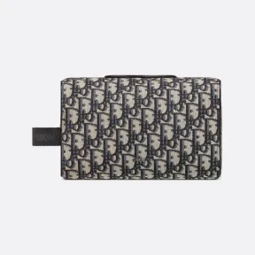 迪奥/Dior Dior Lingot 洗漱包 米色和黑色 Oblique 印花 2ADCA418YKY_H27E_TU