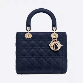 迪奥/Dior Lady Dior蓝色羊皮革手提包 CAL44550-M85B
