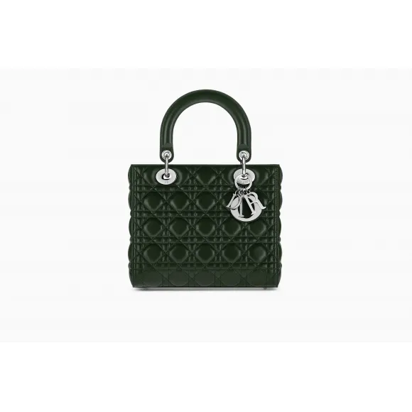 迪奥/Dior Lady Dior绿色小羊皮手提包 CAL44551 M50H