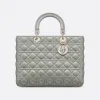 迪奥/Dior 大号灰色羊皮革 Lady Dior 手袋 M0566ONGE-M41G