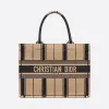 迪奥/Dior Dior Book Tote Bayadère 小号黑色和米色刺绣托特包 M1296ZRLD-M976